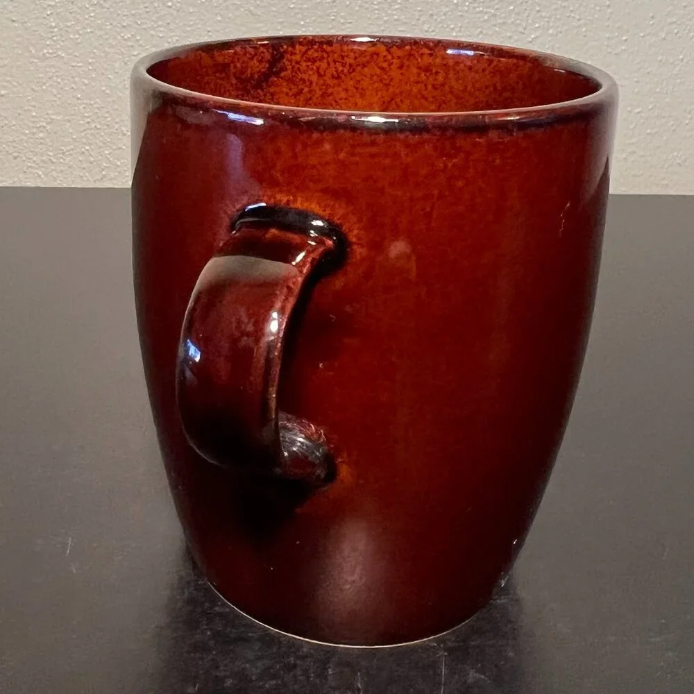Crate & Barrel MAHOGANY Brown Luster Glazed Mug / Cup ~ Made in Japan